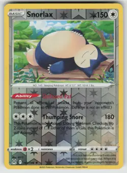 Snorlax 143/196 Holo Rare Lost Origin Pokemon Lightly Played - Image 1