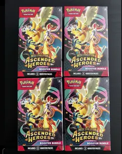 * In hand* Lot of 4 Pokemon TCG Ascended Heroes Booster Bundles Brand New Sealed - Image 1