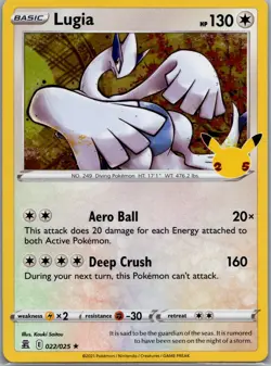Lugia 022/025 Rare Celebrations Pokemon Near Mint - Image 1