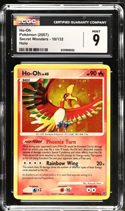 CGC 9 MINT Ho-oh 10/132 Holo Secret Wonders Pokemon Card - Image 1