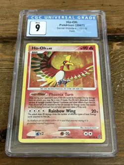 Ho-Oh Secret Wonders 10/132 Holo Pokemon Card, SWIRL/Bleed. CGC MINT 9 POP 37 - Image 1