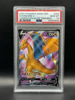 PSA 10 GEM MINT Pokemon Black Star Promo Charizard V SWSH050 - Image 1