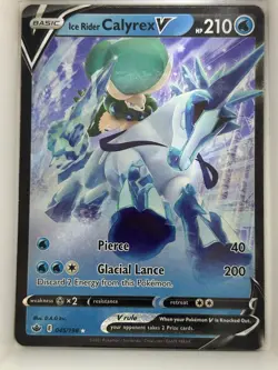 Ice Rider Calyrex V 045/198 Holo V Rare Chilling Reign Pokemon NM - Image 1