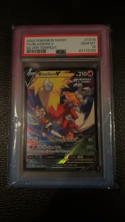 2022 - POKEMON SWSH - SILVER TEMPEST - #TG14 - FA/BLAZIKEN V - PSA 10 - Image 1