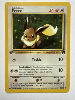 POKEMON EEVEE 55/82 1ST EDITION TEAM ROCKET NM - Image 1