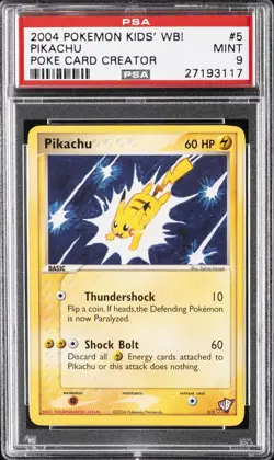 2004 POKEMON KIDS' WB! POKE CARD CREATOR #5 PIKACHU PSA 9 - Image 1