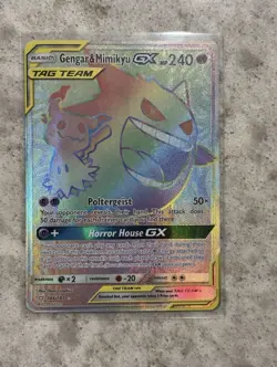 Gengar & Mimikyu GX 186/181 Secret Rare TAG TEAM Holo Sm-Team Up EN 2019 - Image 1
