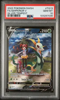 2022 POKEMON SWORD & SHIELD SILVER TEMPEST #TG13 FULL ART/SERPERIOR V PSA 10 - Image 1