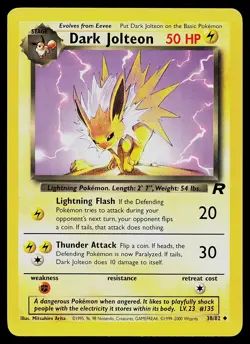 Pokemon Card - Dark Jolteon Team Rocket 38/82 Uncommon - Image 1