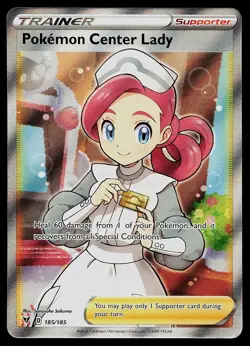 Pokemon Card - Pokemon Center Lady Vivid Voltage 185/185 Ultra Rare - Image 1
