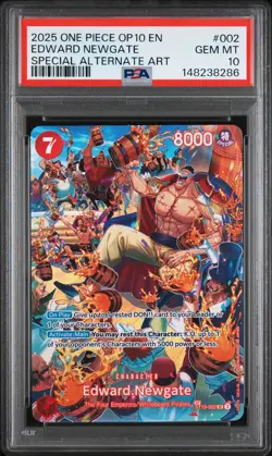 2025 ONE PIECE OP10-ROYAL BLOOD SPECIAL ALTERNATE ART #002 EDWARD NEWGATE PSA 10 - Image 1