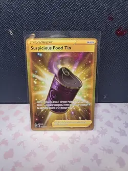 Pokemon TCG Suspicious Food Tin 80/73 Secret Rare Holo Champion's Path - Image 1