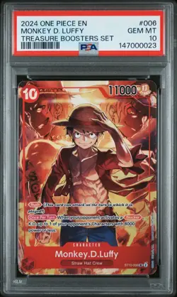 2024 ONE PIECE PROMOS TREASURE BOOSTERS SET #006 MONKEY D. LUFFY PSA 10 - Image 1