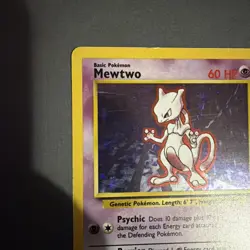 Pokemon Mewtwo TCG Base Set Holo Unlimited Rare Card 10/102 1999 - Image 3
