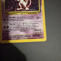 Pokemon Mewtwo TCG Base Set Holo Unlimited Rare Card 10/102 1999 - Image 5