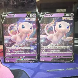 Pokemon Mew V Crown Zenith Lot of 2 Basic V Holo Cards English TCG - Image 1