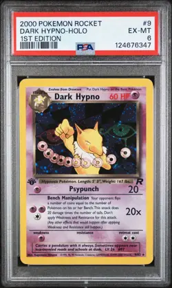 Pokemon Dark Hypno Team Rocket 1st Edition Holo Rare #9 PSA 6 - JUST GRADED - Image 1