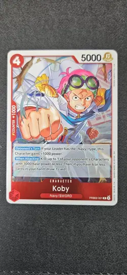 PRB02-001 Koby : Rare Foil English One Piece TCG Card : PRB02: One Piece Card - Image 2