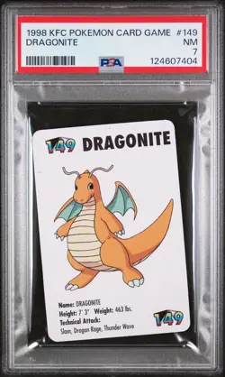 1998 KFC POKEMON CARD GAME #149 DRAGONITE PSA 7 - Image 1