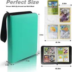 Teal 400-Pocket Card Binder – Ultimate Storage for Trading Cards & Collectibles - Image 4