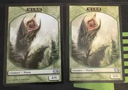 Wurm Token X2 M13 Core Set 2013 Magic the Gathering MTG - Image 1