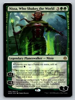 MTG War of the Spark 169 Nissa, Who Shakes the World Rare Planeswalker - Image 1