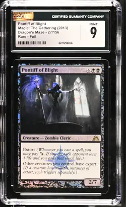 PONTIFF OF BLIGHT Dragon's Maze Foil Rare CGC 9 MTG [Nostalgium] - Image 1