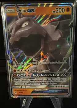 Pokemon Onix GX 36/68 Hidden Fates Ultra Rare Full Art Holo GX 200 HP - Image 1