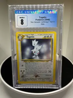 CGC 8 Togetic Holo Neo Genesis Unlimited 16/111 Pokemon cards - Image 1