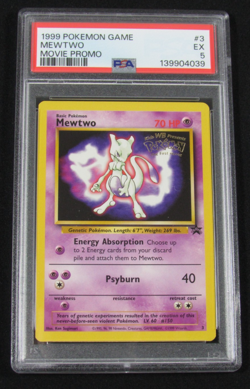 1999 Pokemon Game MEWTWO 3 MOVIE BLACK STAR PROMO PSA 5 EX - Image 1