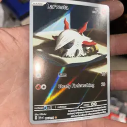 Larvesta 196/191 Illustration Rare SV08: Surging Sparks Pokemon TCG NM - Image 1