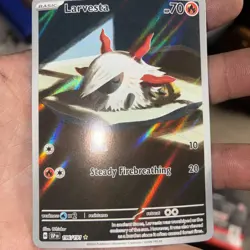Larvesta 196/191 Illustration Rare SV08: Surging Sparks Pokemon TCG NM - Image 2