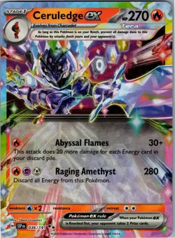 Ceruledge ex 036/191 Double Rare Surging Sparks Pokemon Holo NM - Image 1