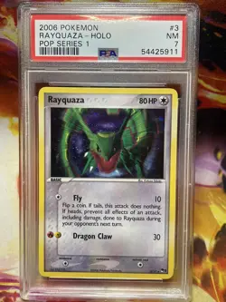 2006 POKEMON POP SER 1 #3 RAYQUAZA-HOLO PSA 7 - Image 1