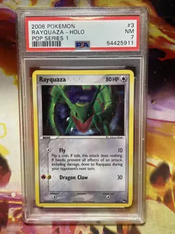 2006 POKEMON POP SER 1 #3 RAYQUAZA-HOLO PSA 7 - Image 3