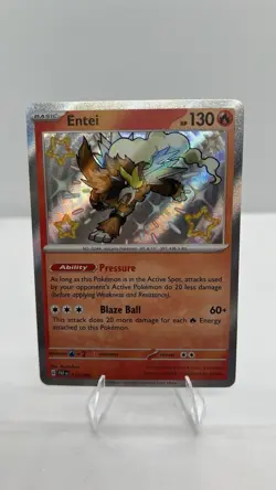 Pokemon Entei SV: Paldean Fates 112/091 Shiny Rare Holo Basic 130 HP - Image 1