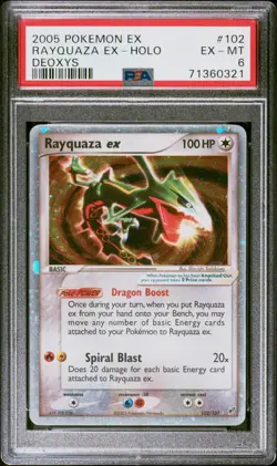 2005 POKEMON EX DEOXYS #102 RAYQUAZA EX-HOLO PSA 6 - Image 1