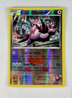 Team Magma's Zangoose 2015 Pokemon Double Crisis Reverse Holo #22/34 * LP - Image 1