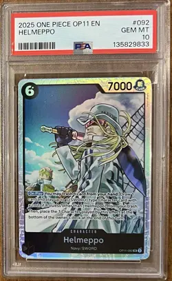One Piece - PSA 10 Helmeppo SR OP11-092 A Fist of Divine Speed Foil - Image 1