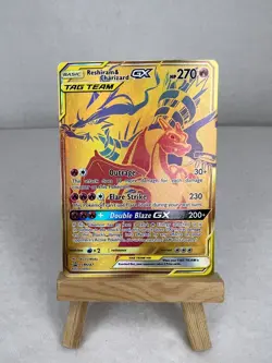 Reshiram & Charizard GX SM247 Sm: Holo Tag Team Full Art Pokemon NM/LP See Pics - Image 1
