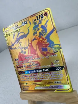 Reshiram & Charizard GX SM247 Sm: Holo Tag Team Full Art Pokemon NM/LP See Pics - Image 3
