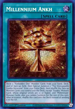 Yugioh! LP Millennium Ankh - INFO-EN053 - Secret Rare - 1st Edition Lightly Play - Image 1