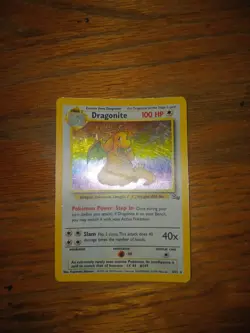 Pokemon TCG Dragonite Fossil 4/62 Holo 1999-2000 Wizards Base Set Copyright Holo - Image 1