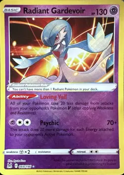 Radiant Gardevoir 069/196 Radiant Rare Lost Origin Pokemon Holo Near Mint - Image 1