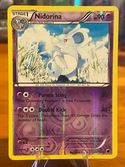 2013 Pokemon Black & White Plasma Freeze Nidorina 41/116 Reverse Holo Stage 1 MP - Image 1