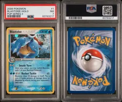 2006 Pokemon TCG POP Series 3 Blastoise Holo #1/17 PSA 7 NM (RARE LOW POP) - Image 2