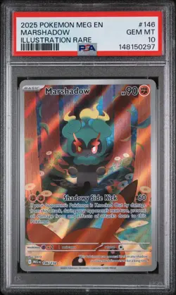 2025 POKEMON MEG EN-MEGA EVOLUTION ILLUSTRATION RARE #146 MARSHADOW PSA 10 - Image 1