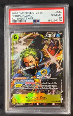 2026 RORONOA ZORO 014 One Piece Starter Deck St29 Alt Art Psa 10 - Image 1