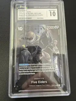 2025 ONE PIECE OP13-CARRYING ON HIS WILL ALTERNATE ART #082 FIVE ELDERS CGC 10 - Image 1