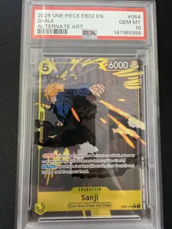 2025 ONE PIECE EB02-EXTRA BOOSTER -ANIME 25TH COLL- ALTERNATE ART SANJI PSA 10 - Image 1